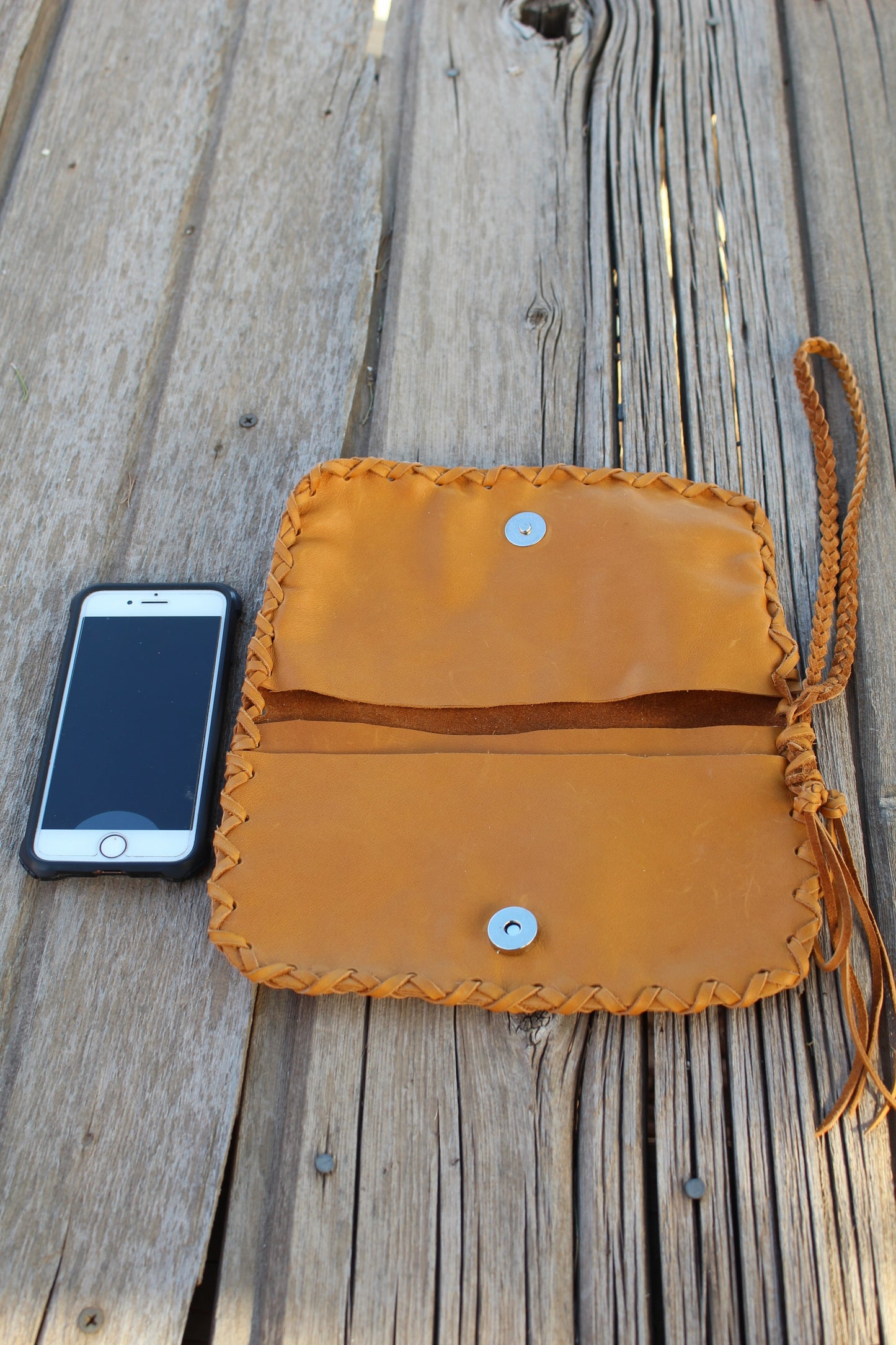 Leather phone bag, phone wrist bag, leather phone wallet