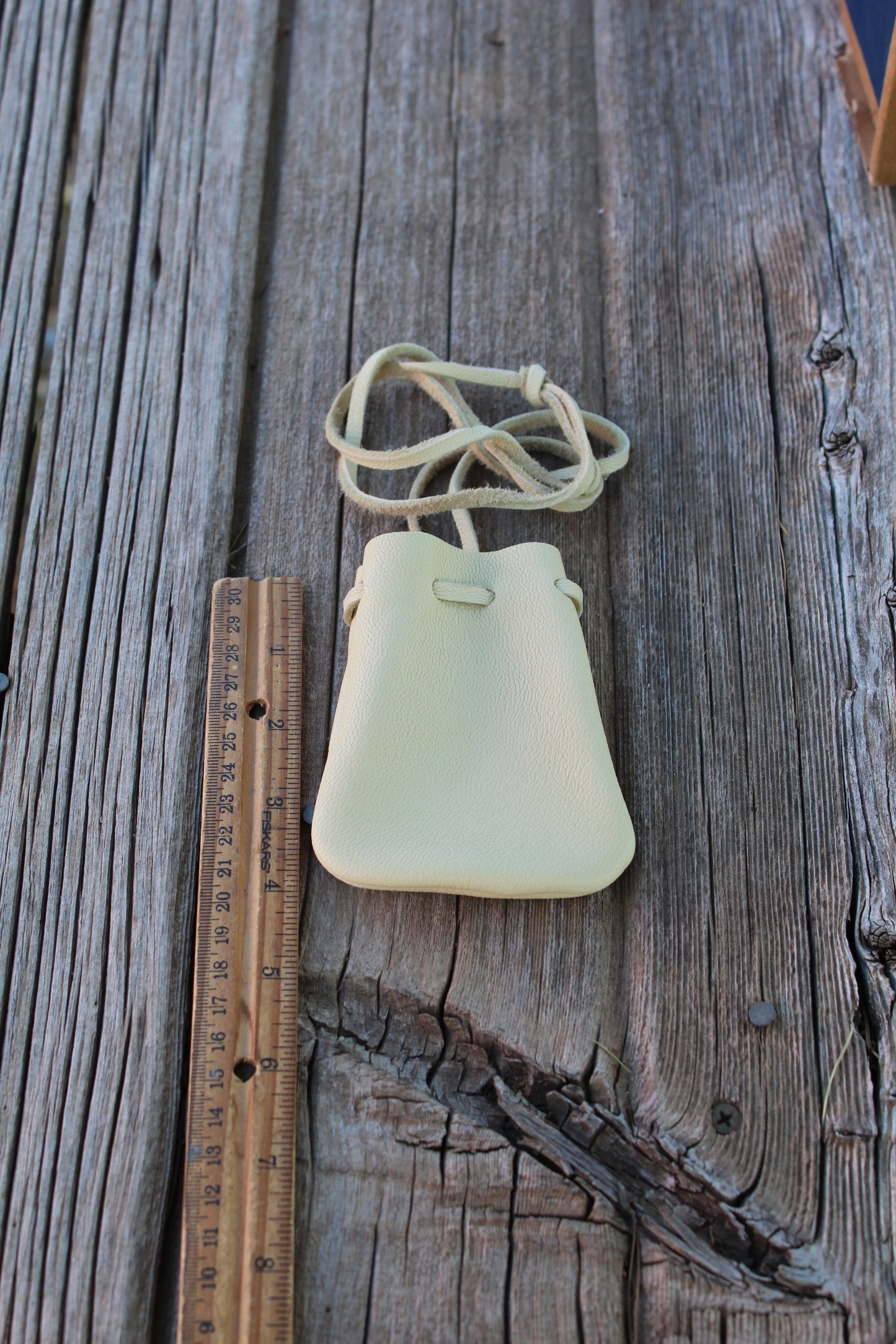 leather medicine bag, necklace amulet bag