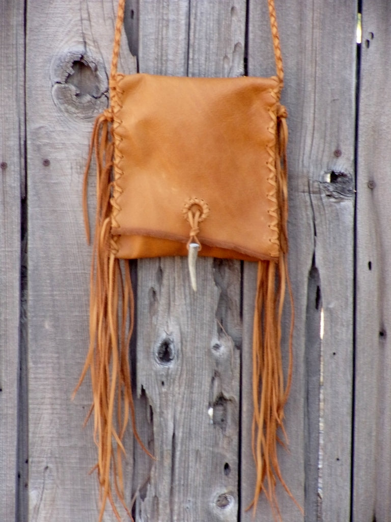Crossbody leather purse Leather handbag with fringe Crossbody
