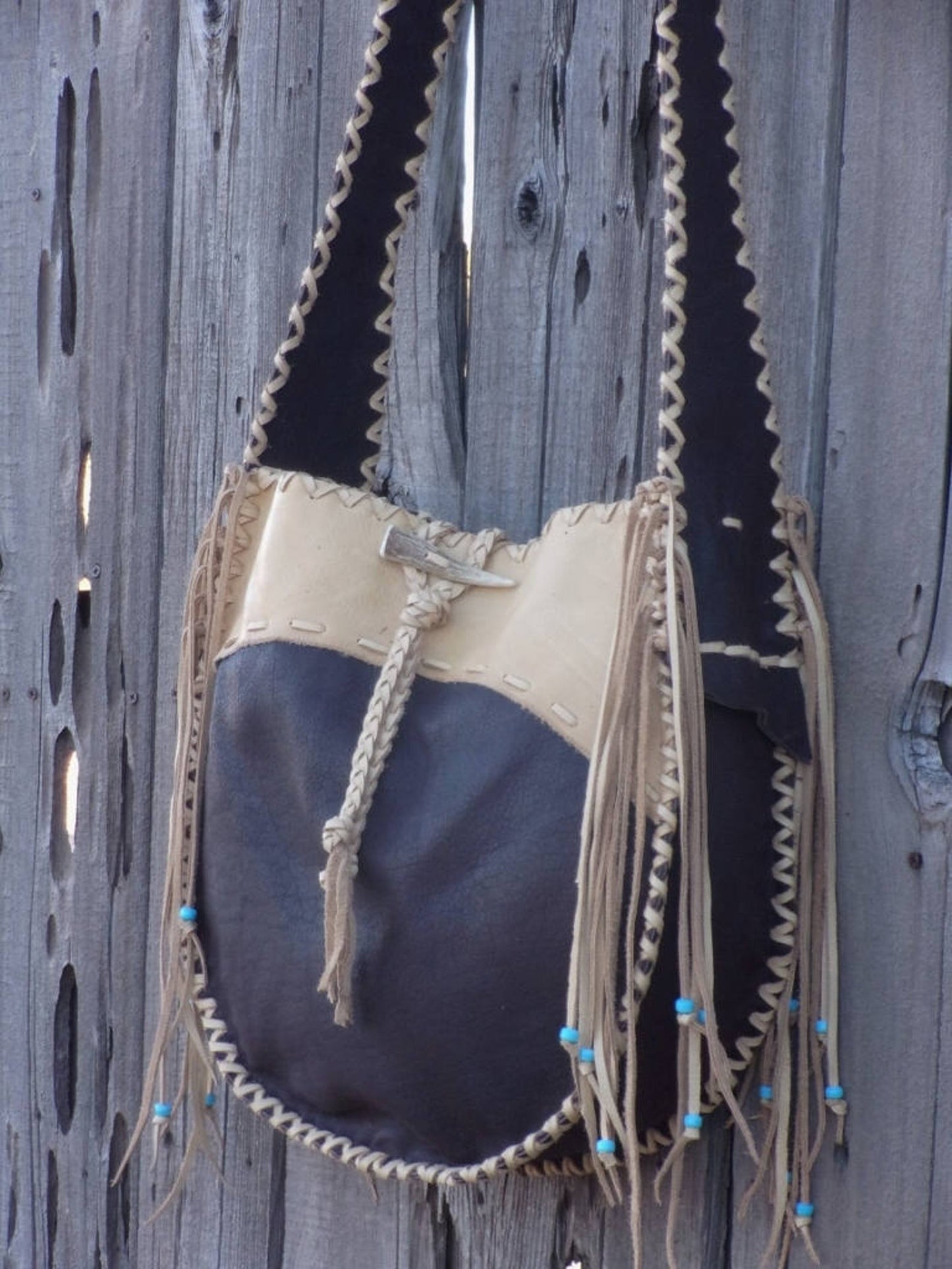 Leather tote, handmade bag, drum bag