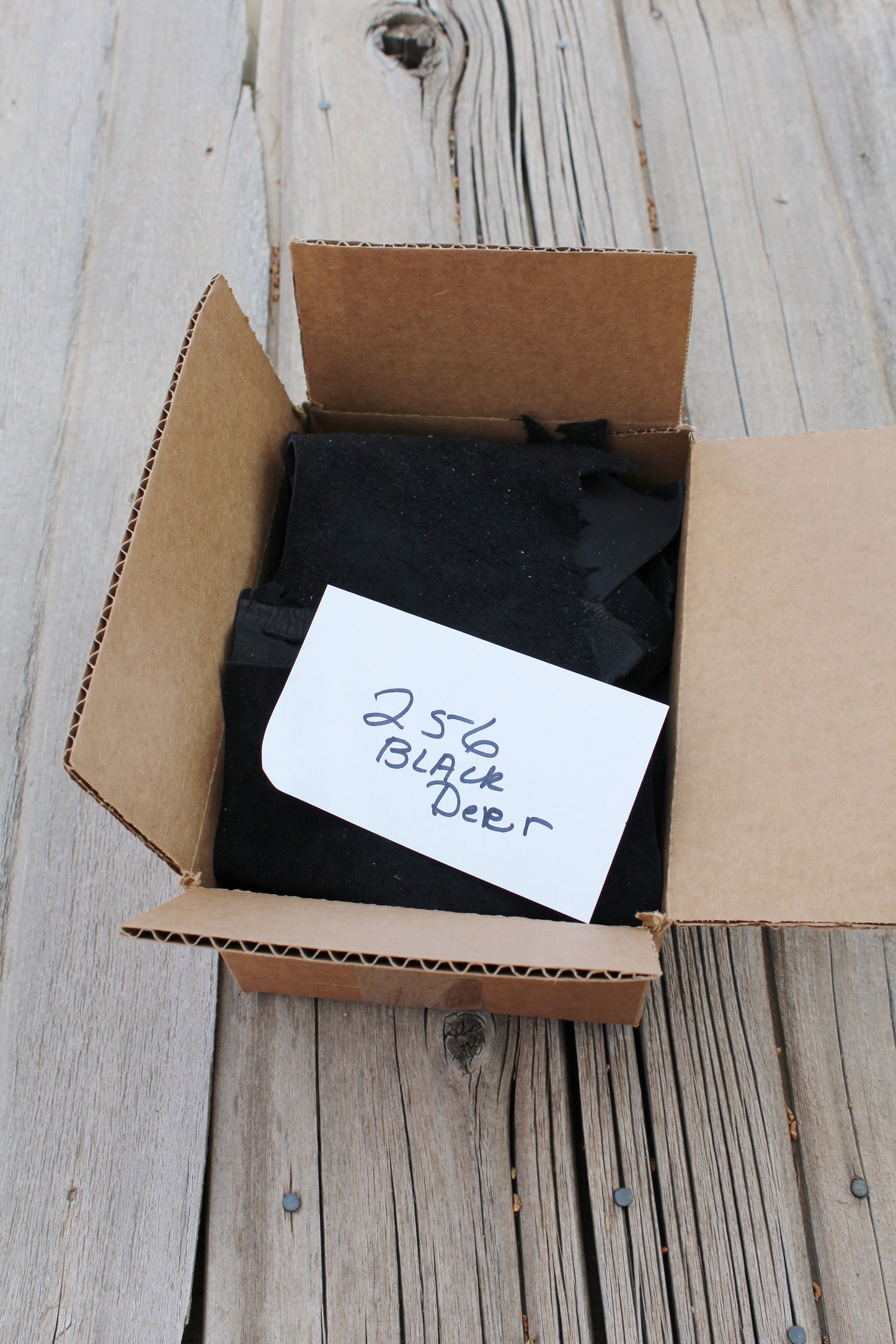 Black buckskin leather scraps #256