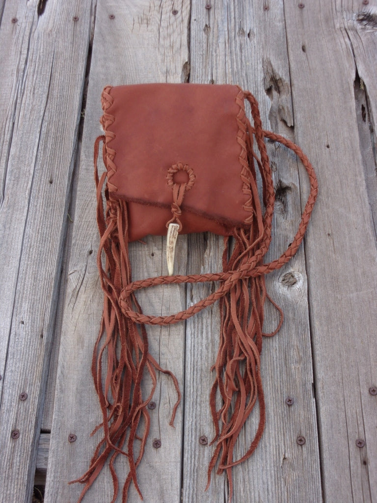 Small leather handbag , Crossbody leather phone bag , Fringed leather bag