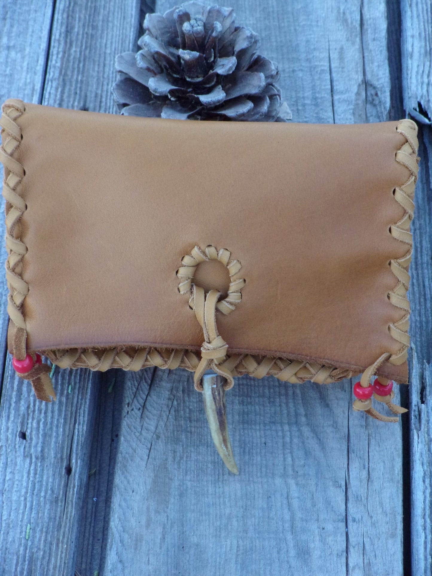 Leather wallet, soft leather clutch