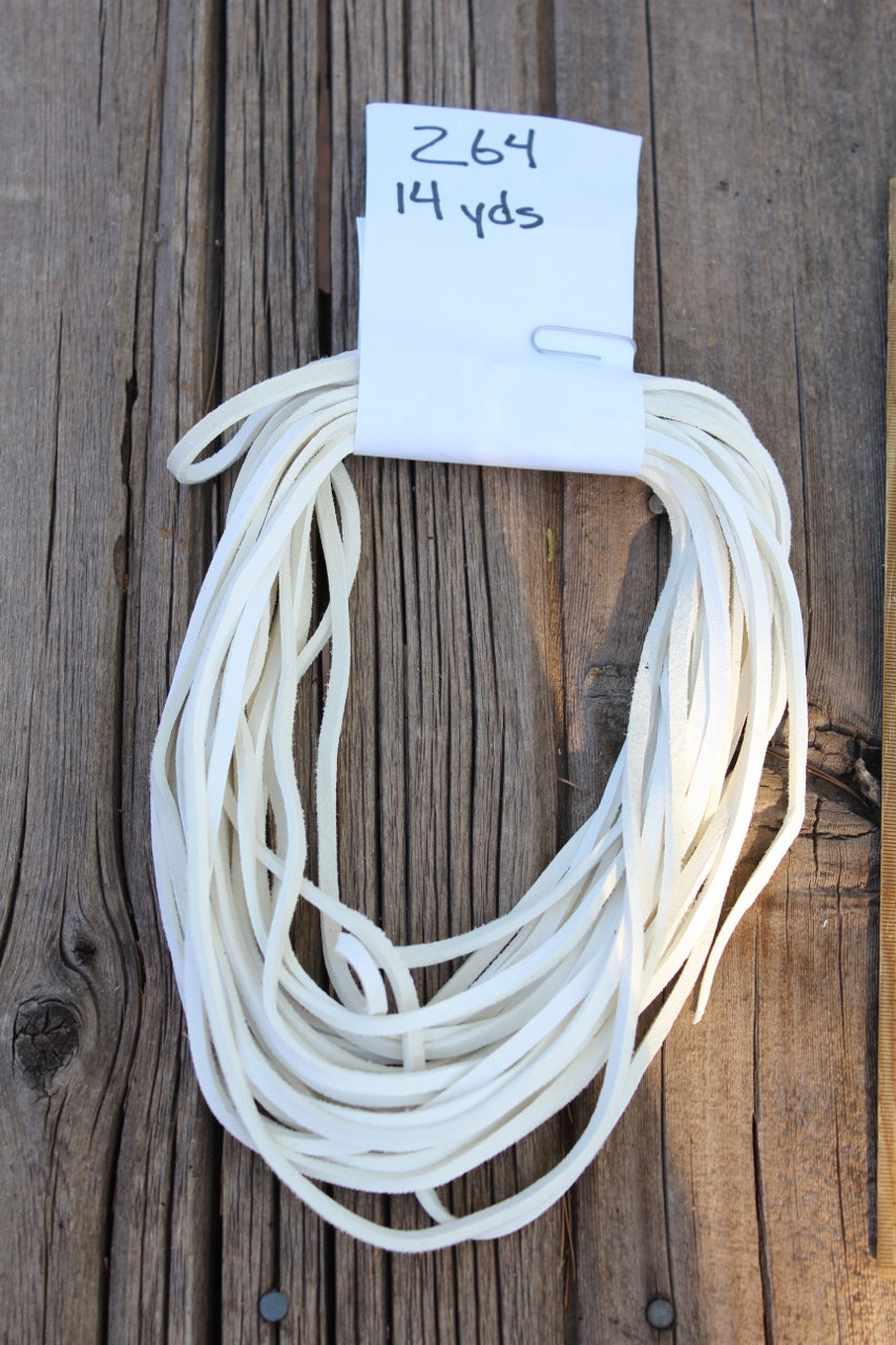 white leather lace, buckskin lace, craft supply 264