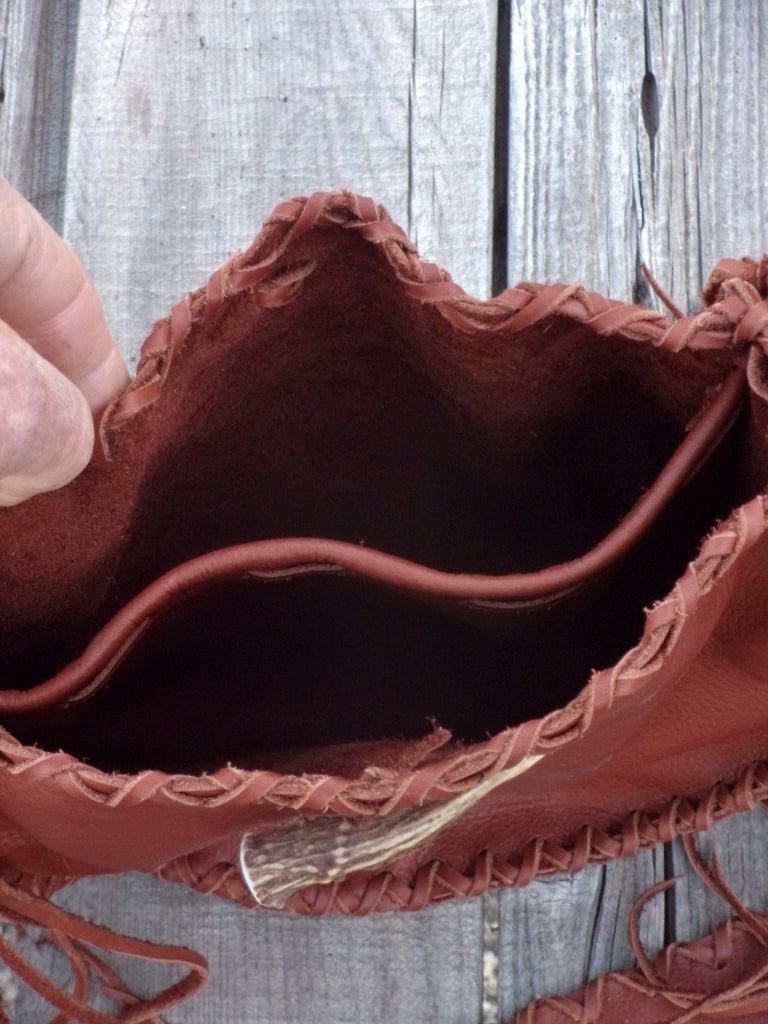 Fringed leather handbag , Soft leather tote with fringe , Fringed leather purse