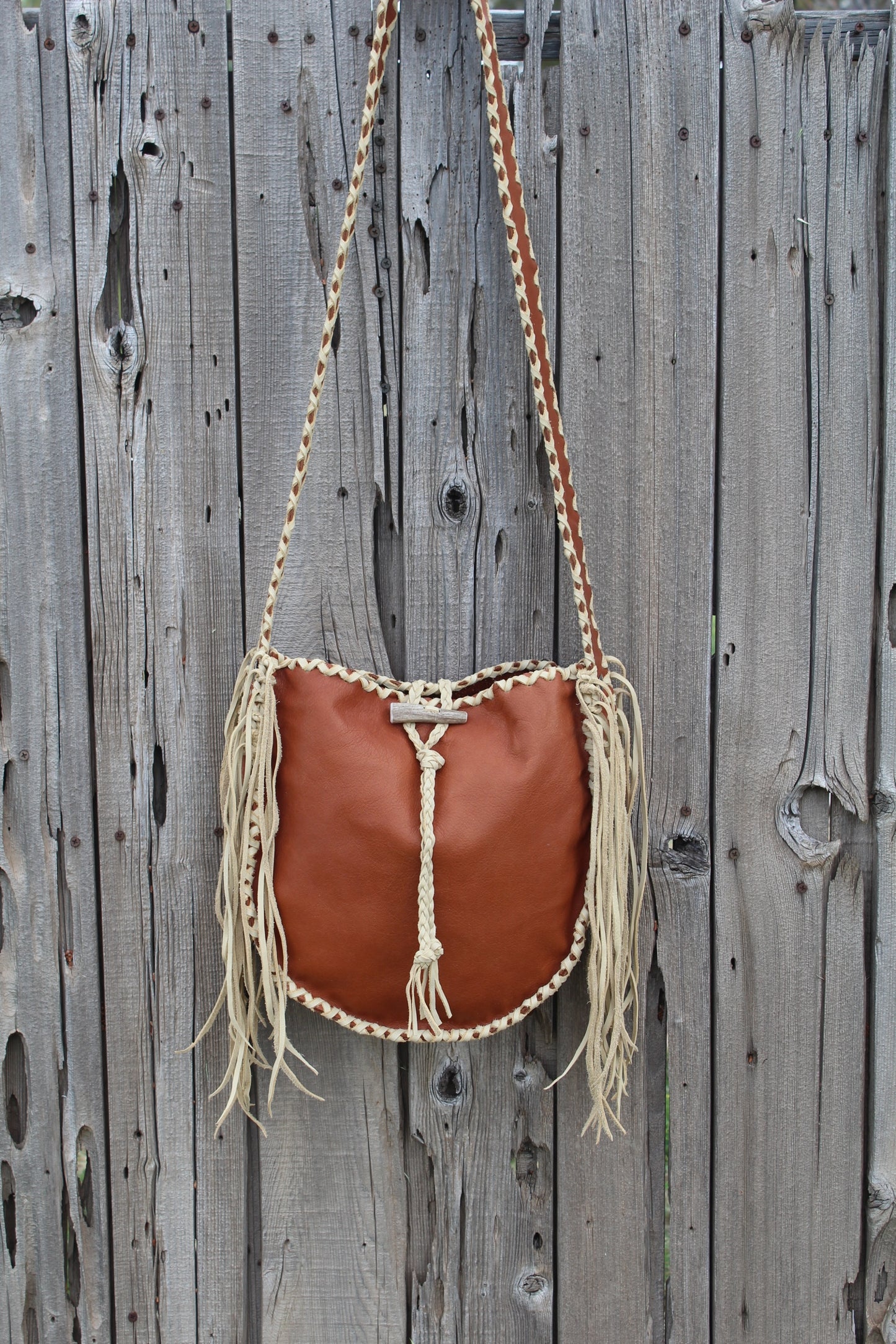 Leather tote, fringed tote handbag