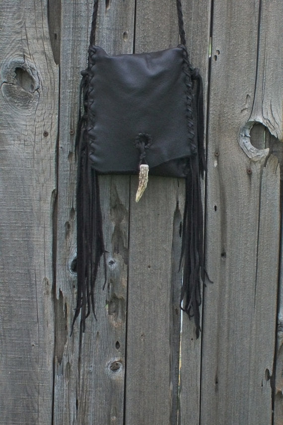 Brown crossbody bag , Leather handbag with fringe , Crossbody phone bag , Leather purse with fringe