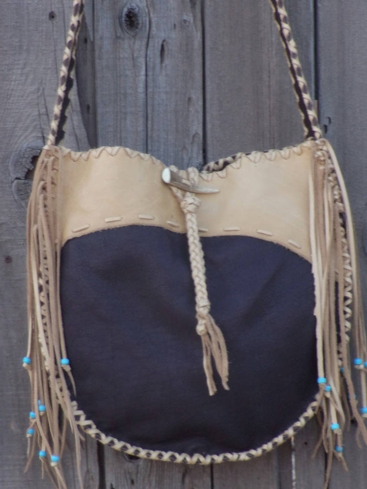 Leather tote, handmade bag, drum bag