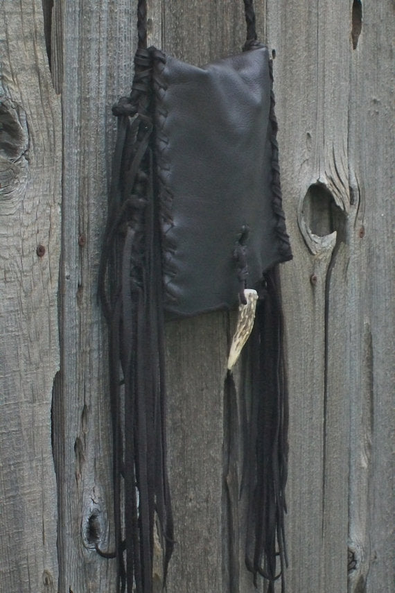 Brown crossbody bag , Leather handbag with fringe , Crossbody phone bag , Leather purse with fringe