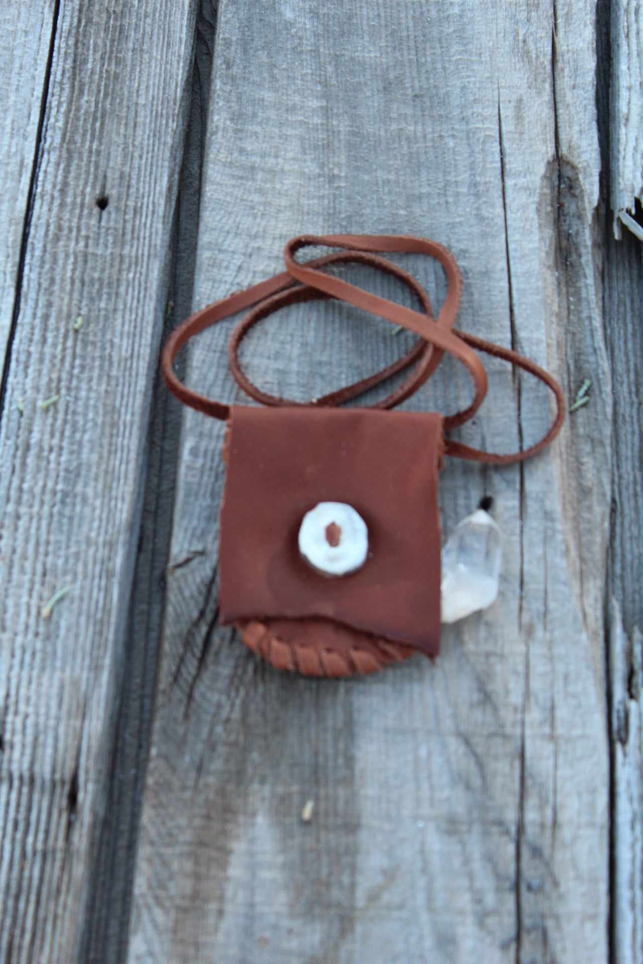 Leather medicine bag, necklace bag