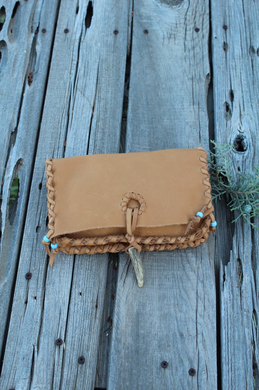 Large leather clutch, tan leather clutch