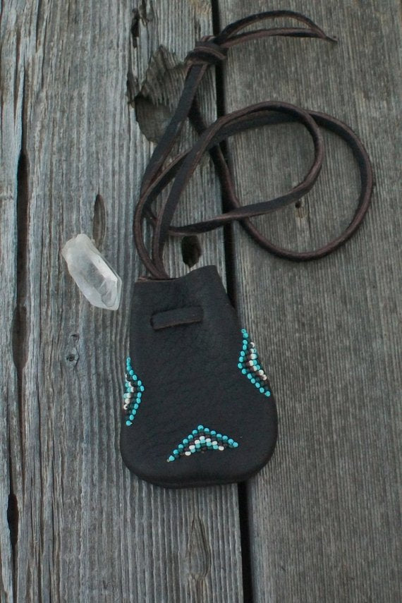 Beaded medicine pouch , amulet bag