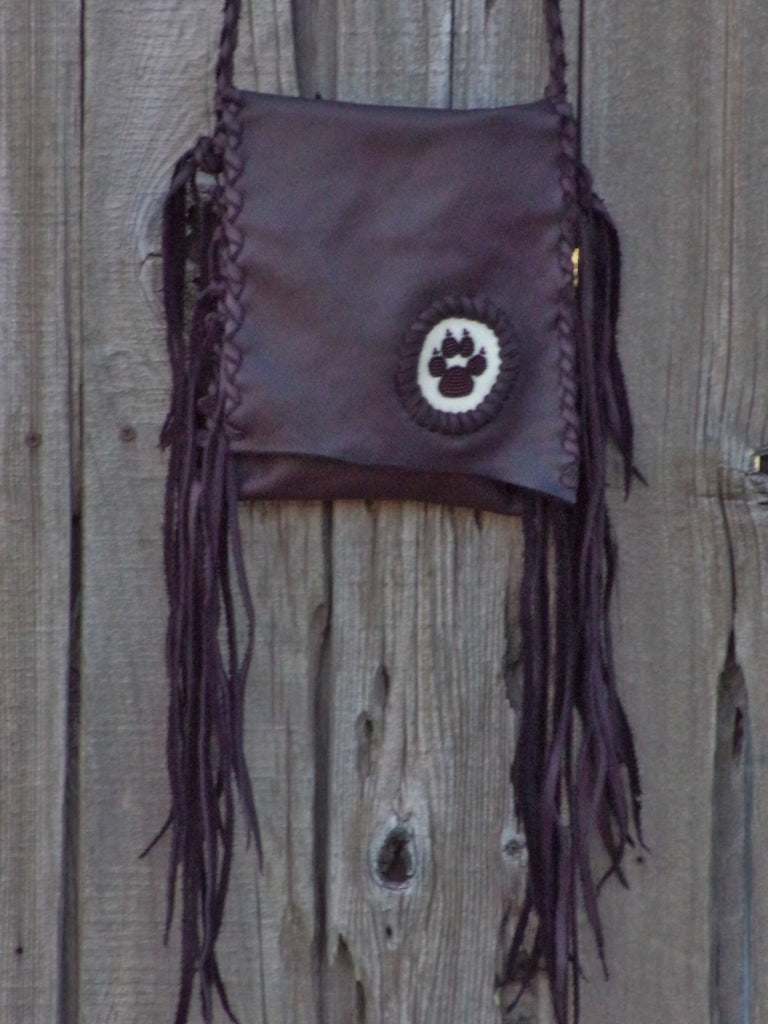 Wolf paw totem handbag, leather bag