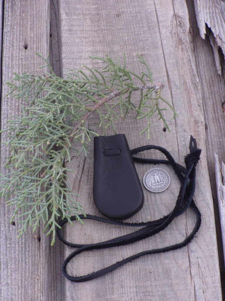 Small brown medicine bag , amulet neck pouch , shamans pouch