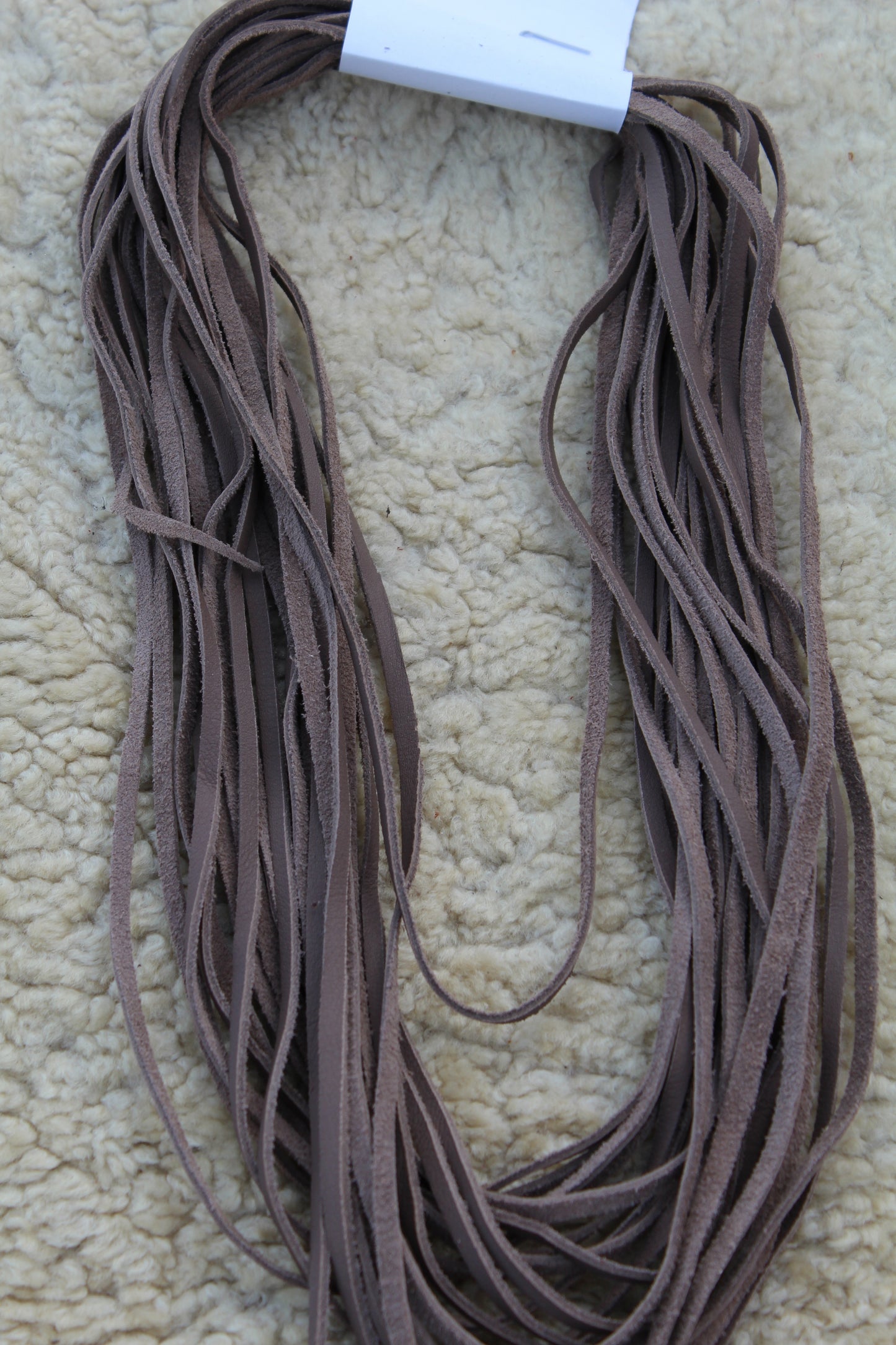 Dark taupe leather lace, 18 yards of lace, soft leather laces
