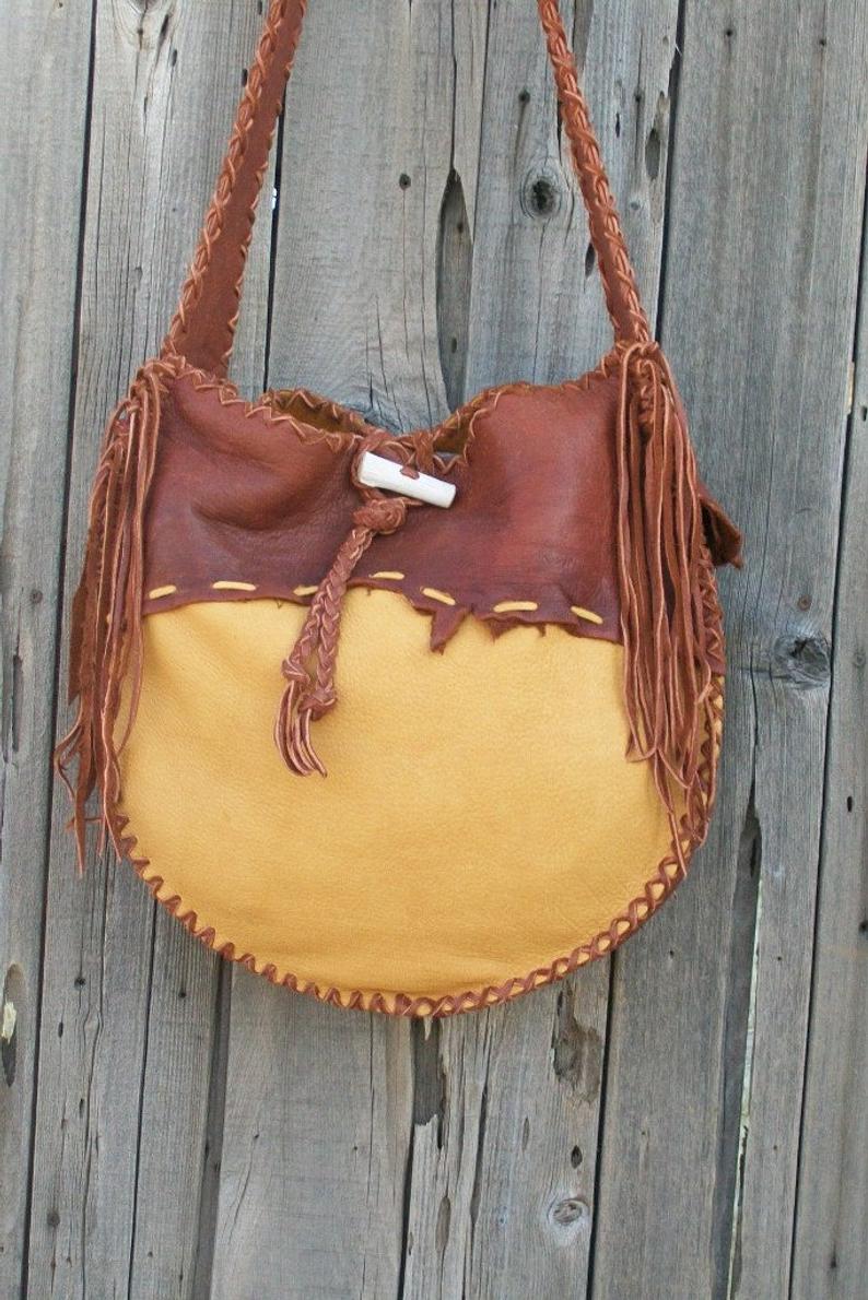 Leather drum bag, shamans drum bag, large tote