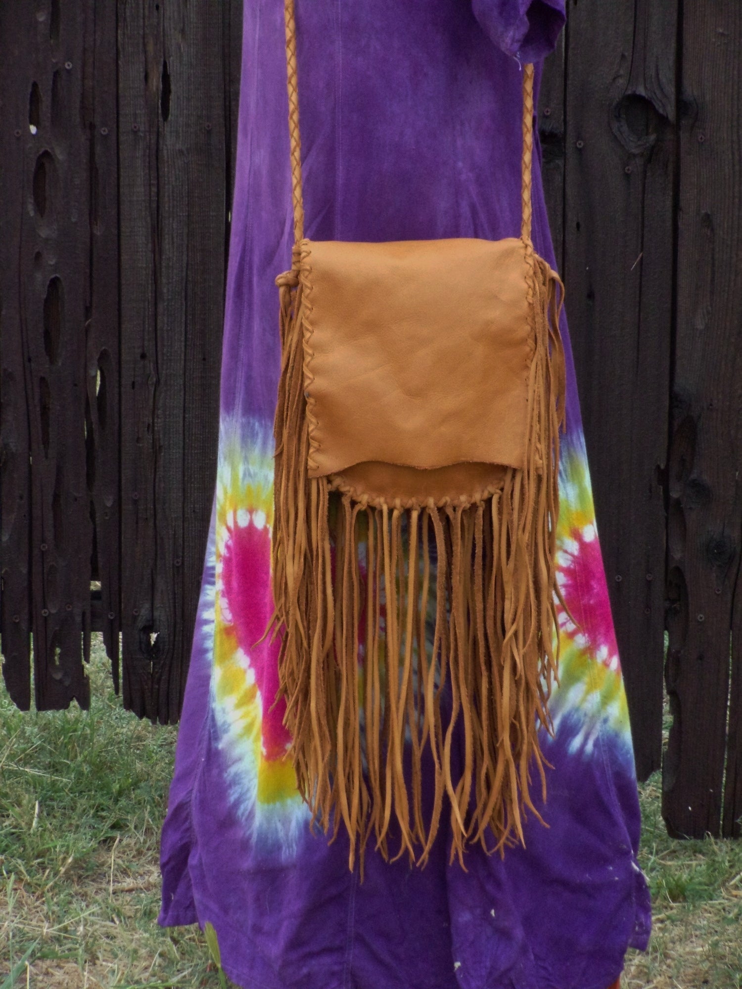Bohemian STUDDED LEATHER BAG Hippie Purse Boho Vintage Gypsy Coin Ethnic  tribal | eBay