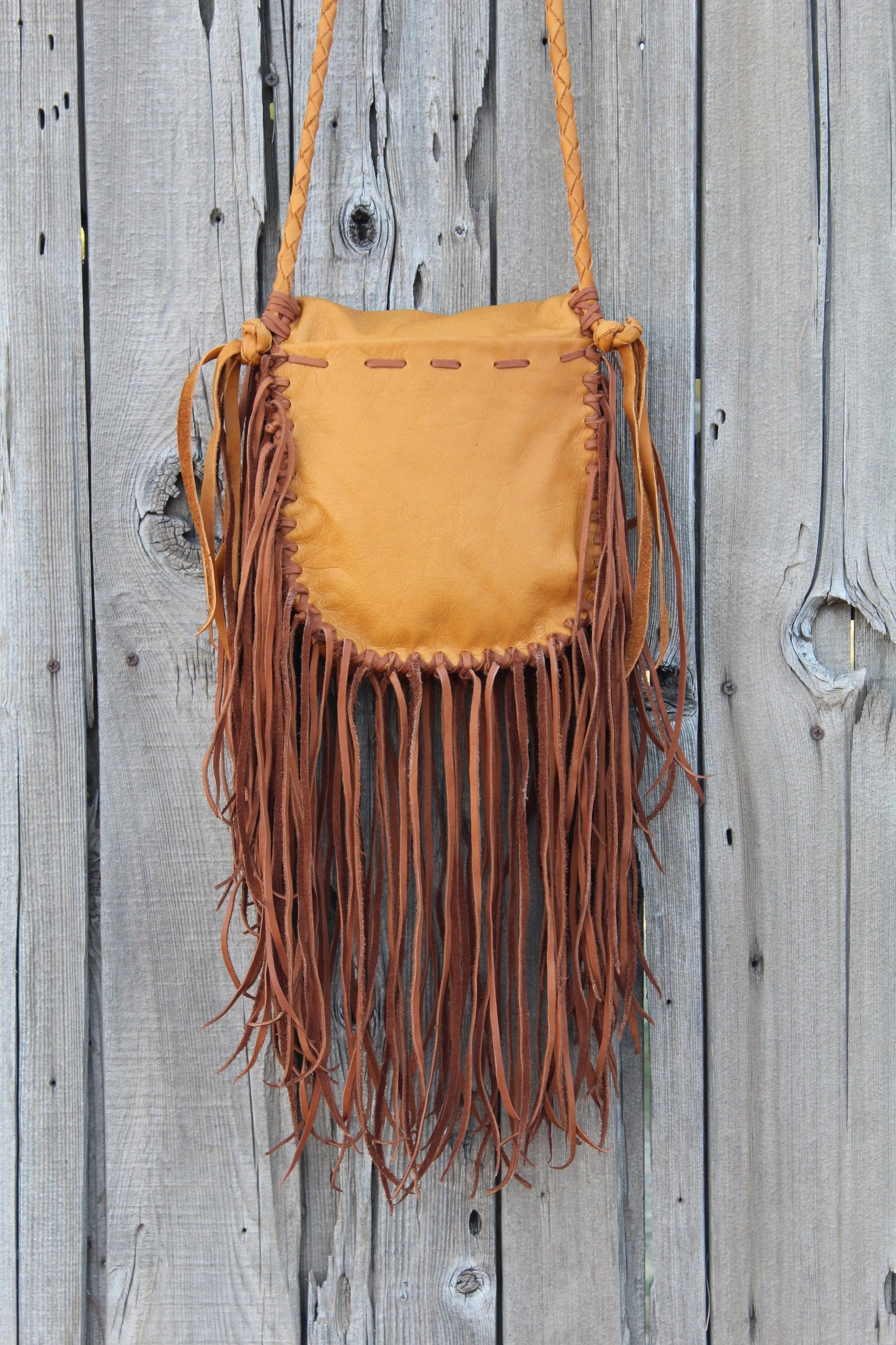 Fringed boho handbag, leather purse