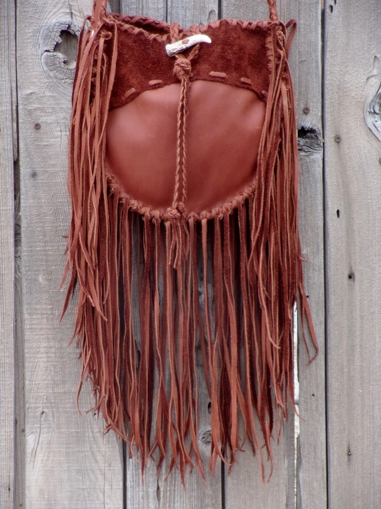Fringed boho leather handbag, gypsy style bag – Thunder Rose Leather