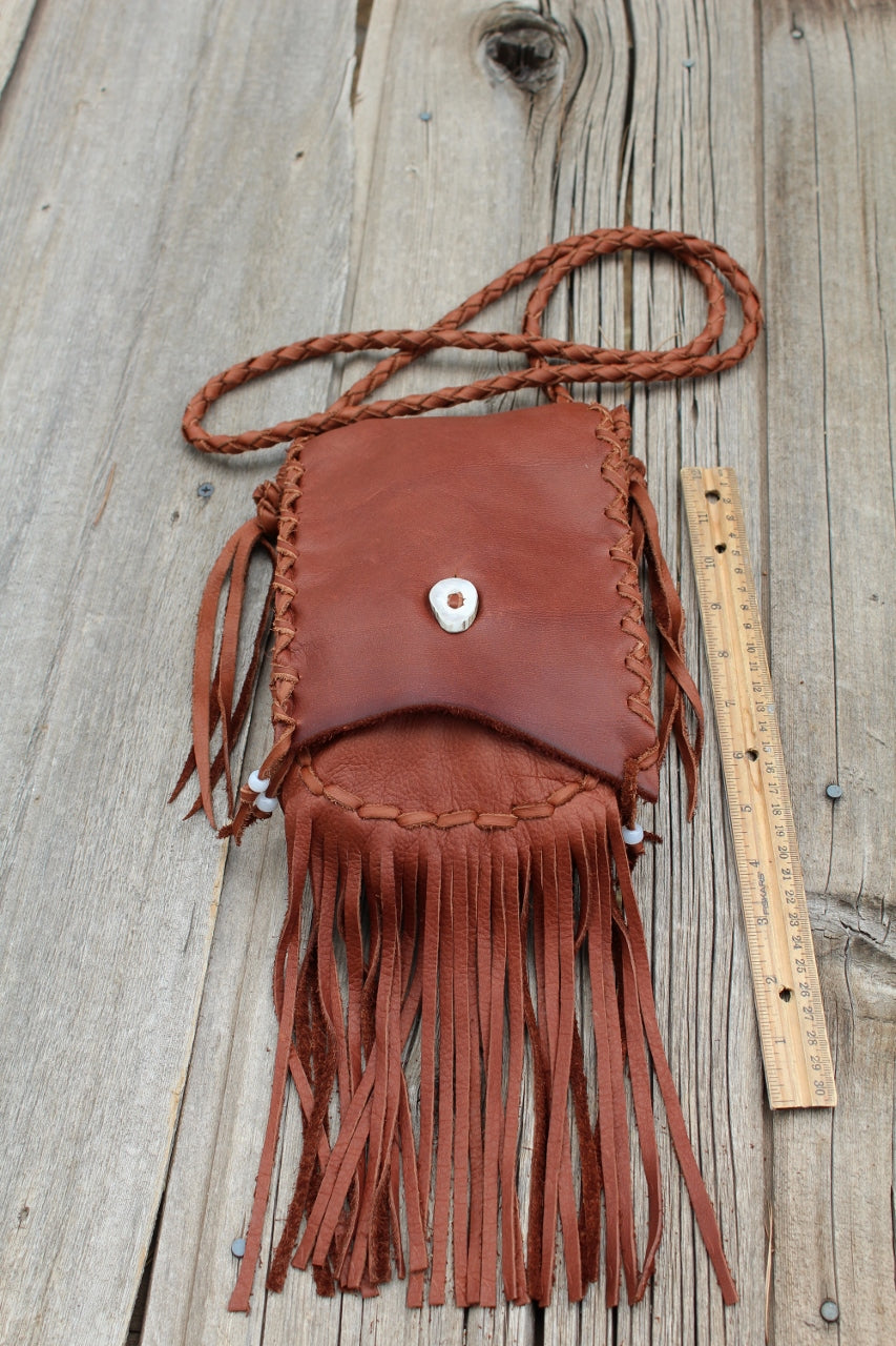 Fringed leather handbag, crossbody bag,  leather purse