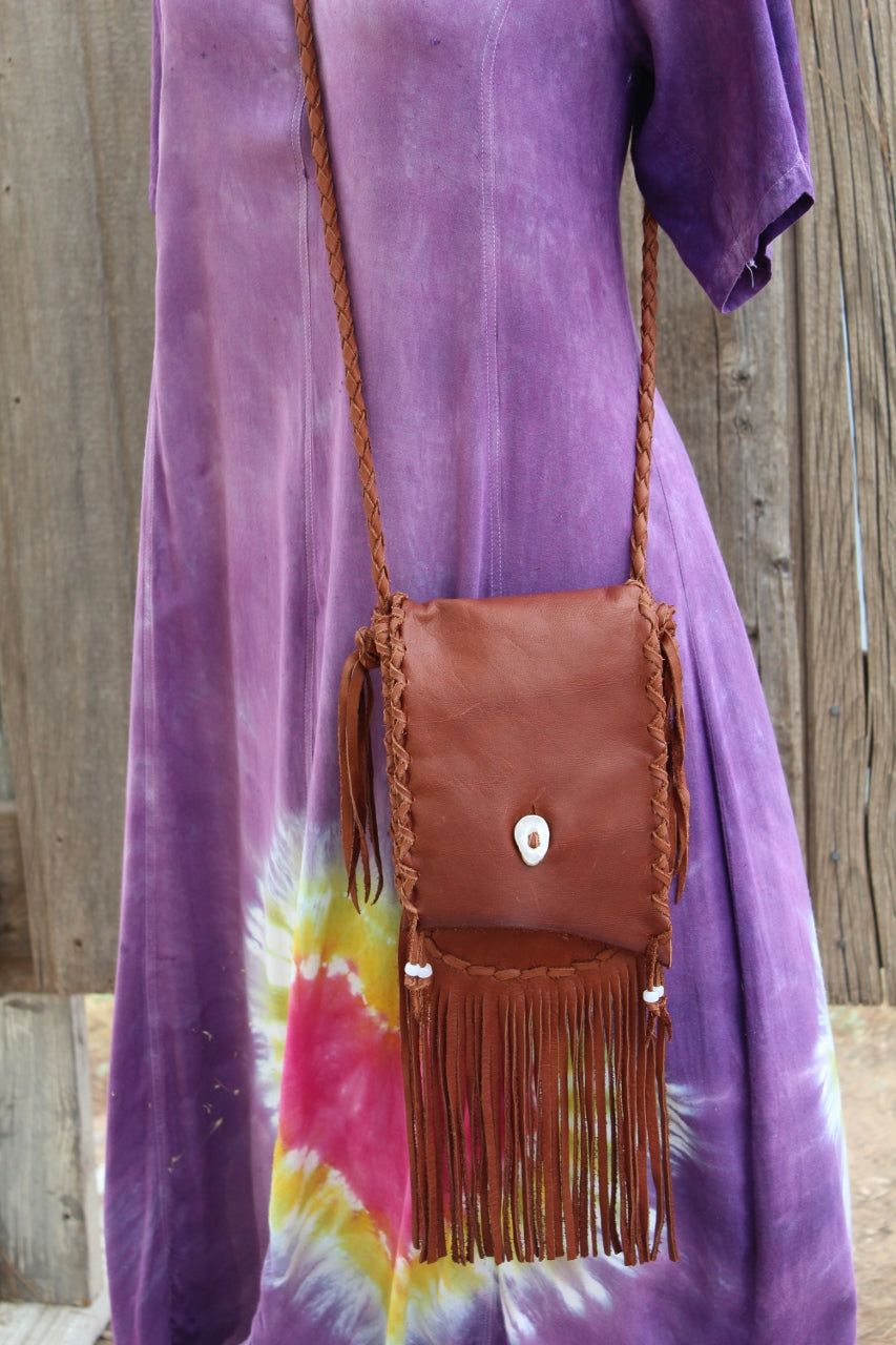 Fringed leather handbag, crossbody bag,  leather purse