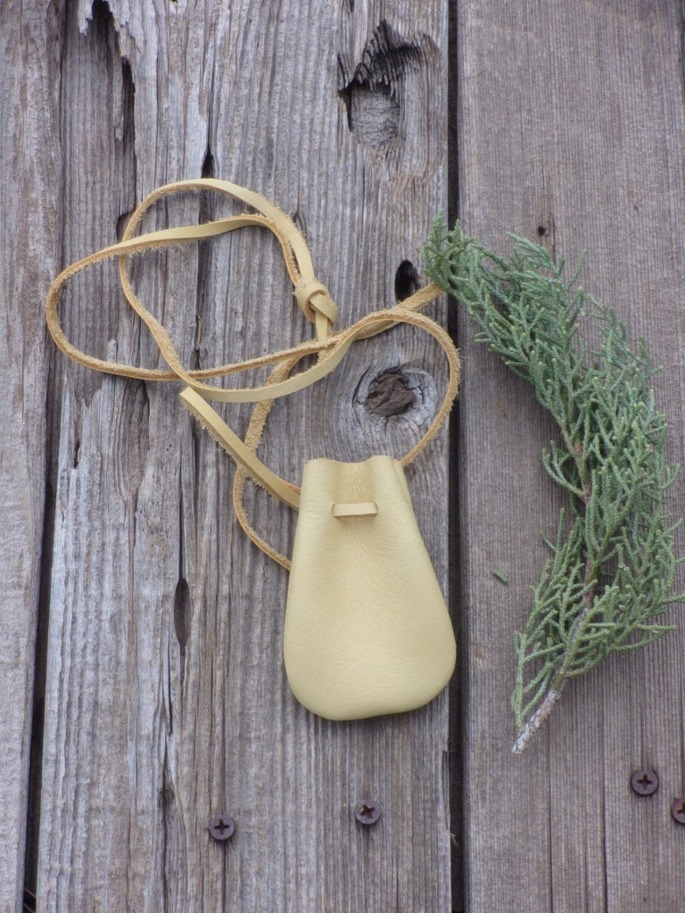 Medicine bag, leather amulet pouch, crystal bag