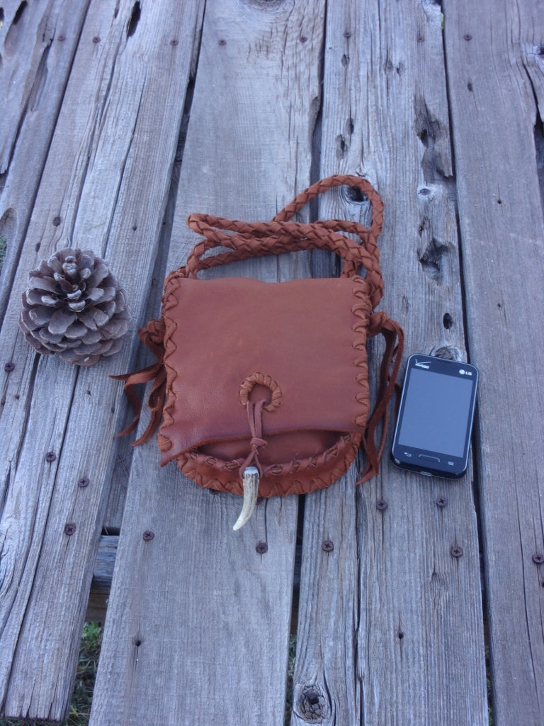 Leather possibles bag, small rust leather bag, mountain man bag – Thunder  Rose Leather