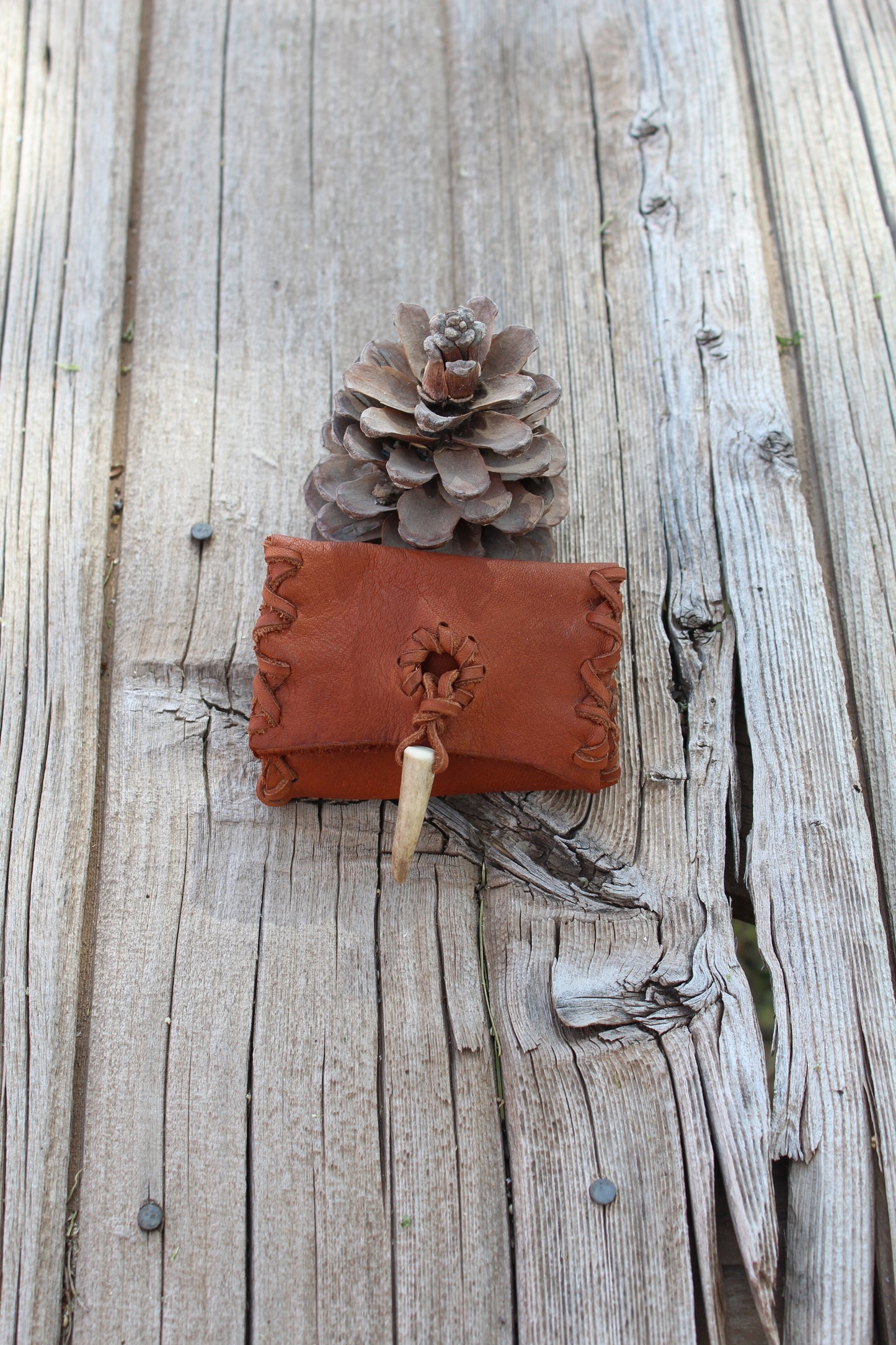 Mini leather clutch, tarot card case