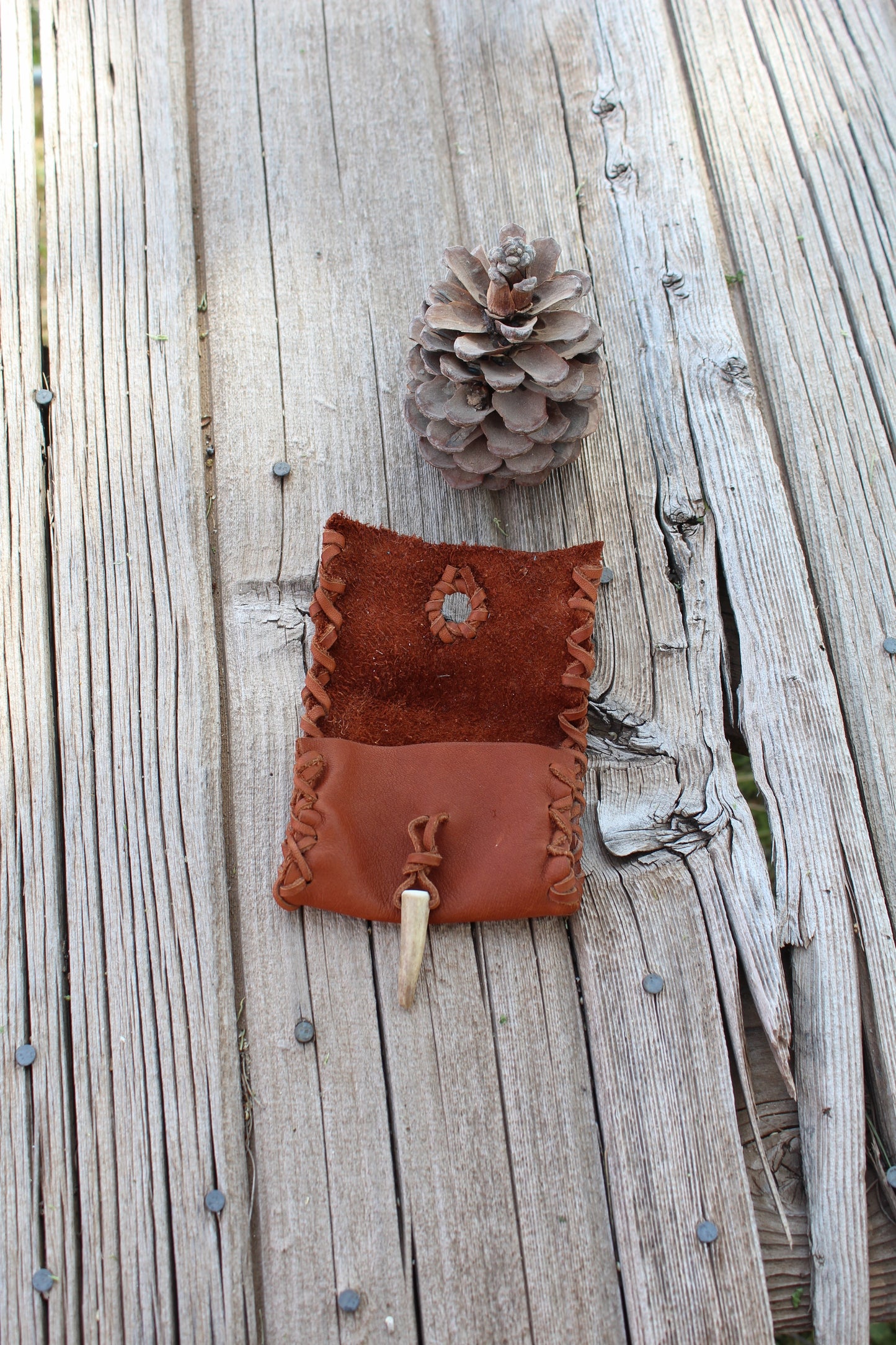 Mini leather clutch, tarot card case