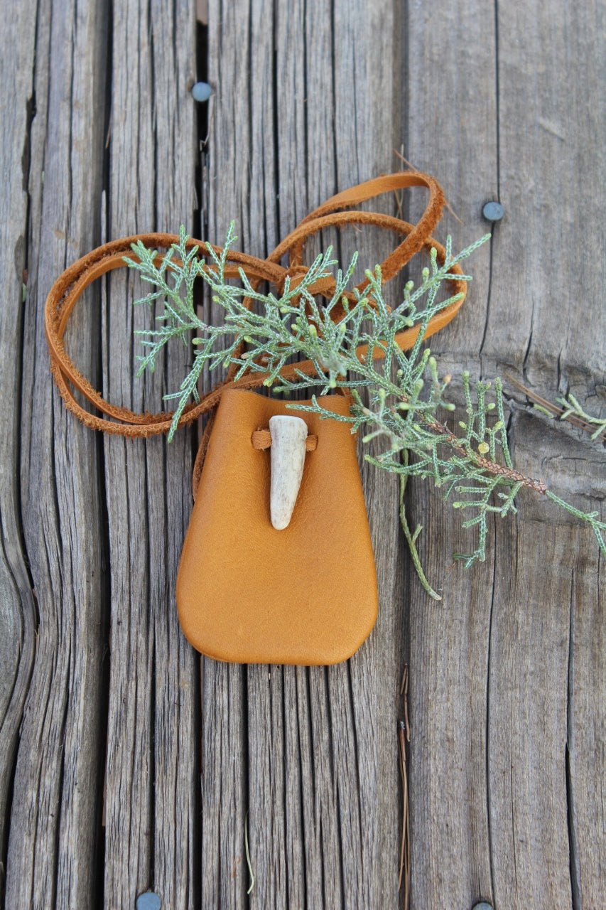 Leather medicine bag, small pouch