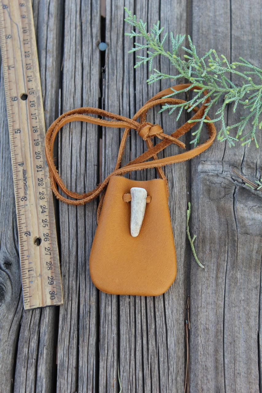 Leather medicine bag, small pouch