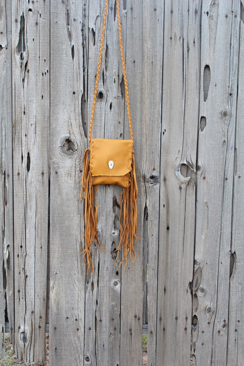 fringed leather handbag, crossbody bag, tan leather purse