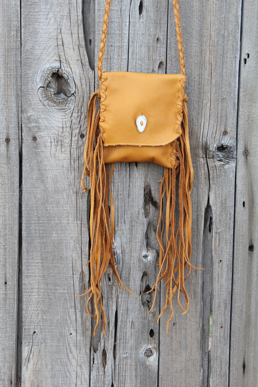 fringed leather handbag, crossbody bag, tan leather purse